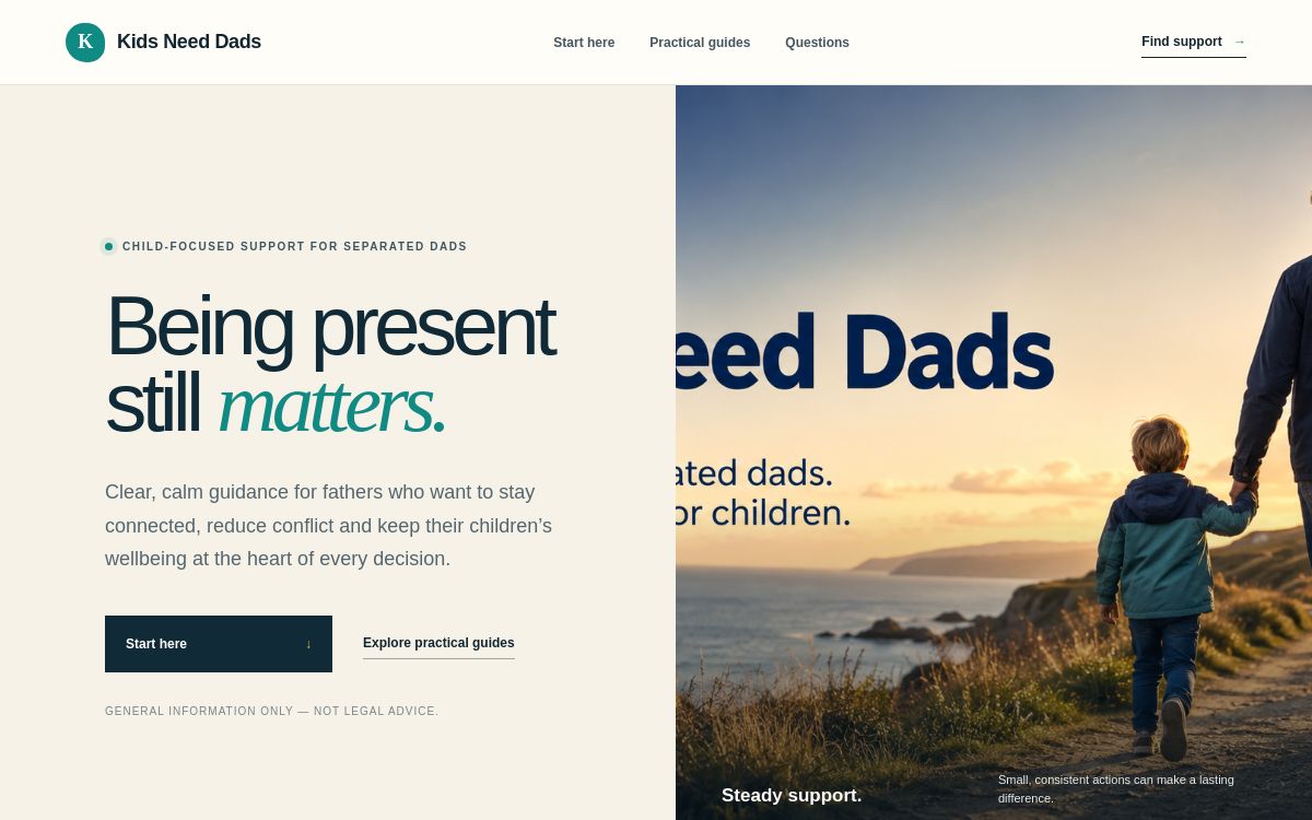Kids Need Dads homepage