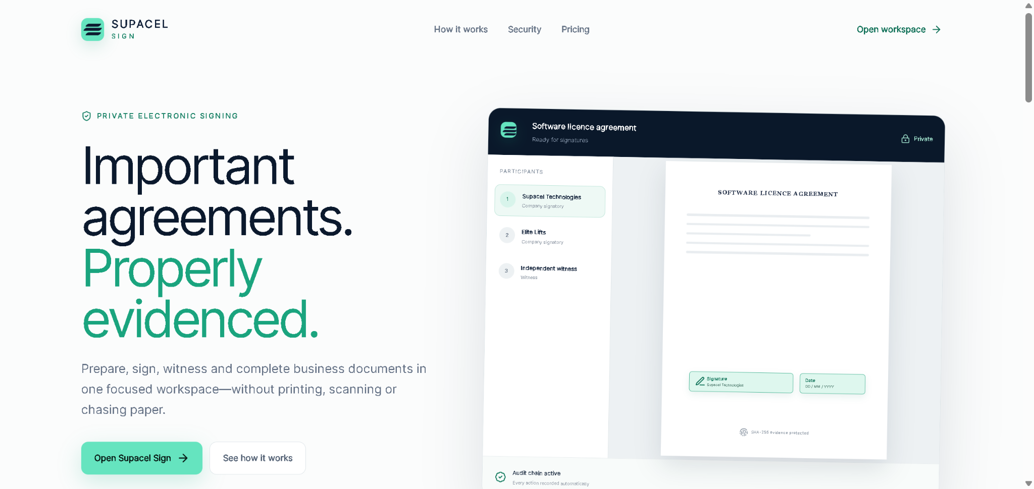 Supacel Sign homepage